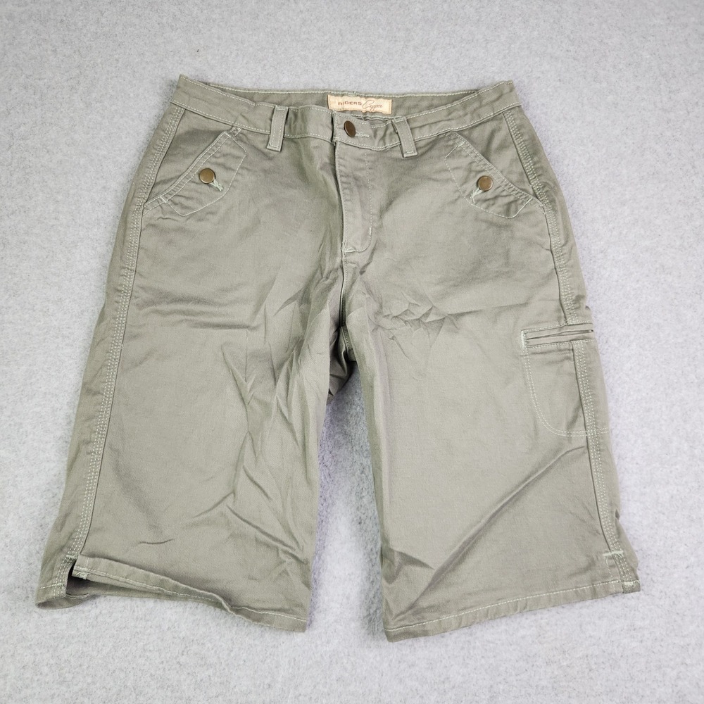 Riders Copper Bermuda Shorts Womens 5/6M Sage Green Cotton Cargo Utility Stretch